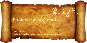 Matkovich Ágost névjegykártya